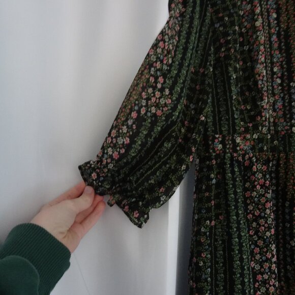 Women's small-medium vintage midi floral dress - Picture 3 of 4